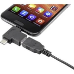 Adaptér USB 3.0 Renkforce [1x USB-C™ zástrčka, micro USB 2.0 zástrčka B - 1x USB 3.1 zásuvka A ] černá s funkcí OTG, pozlacené kontakty