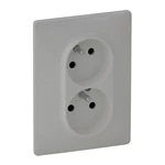 Legrand Valena LIFE dvojzásuvka hliník s clonkami 753386