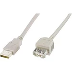 Kabel USB 2.0, USB A/USB zásuvka A, 1,8 m, béžová Digitus