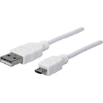 Manhattan #####USB-Kabel USB 2.0 #####USB-A Stecker, #####USB-Micro-B Stecker 1.80 m biela UL certifikácia