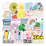 50 Pcs Various Beauty Graffiti Stickers Waterproof Decorative Stickers For Suitcase Laptop Guitar Refrigerator