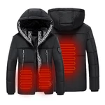 30-50 ℃ Electric Hooded Heated Coat USB Winter Heating Jacket Temperature Control