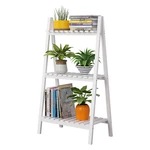 3 Tier Foldable Wood Plant Flower Stand Ladder Shelf Rack Planter Pot Holder