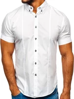 Biela pánska košeľa s krátkymi rukávmi Bolf 5528