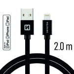 Datový kabel Swissten Textile USB /  Lightning MFi 2,0m,  black