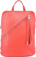 Dámský kožený batoh a kabelka v jednom /Arteddy - světle červená