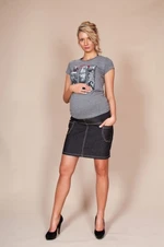 Be MaaMaa Těhotenské sukně JEANS s kapsami - černá, vel. XS, vel. XS (32-34)