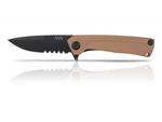 Zatvárací nôž ANV® Z100 s kombinovaným ostrím G10 Liner Lock - Coyote rukoväť, čierna čepeľ - DLC (Farba: Coyote, Varianta: Čierna čepeľ - DLC)