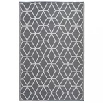 Vonkajší koberec 121x180 cm Dekorhome Vzor grafika sivá / biela