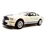 2007 Ford Mustang Shelby GT500 White with Blue Stripes 1/18 Diecast Model Car by Shelby Collectibles