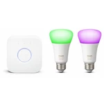 Štartovacia sada Philips Hue 9W, E27, White a Color Ambiance (2ks) + Bridge (8718699736002) sada 2 inteligentných žiaroviek a komunikačného mosta • pr