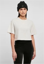 Women's short oversized T-shirt in light gray color