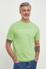Bavlnené tričko Marc O'Polo pánsky, zelená farba, s potlačou, 423201251052