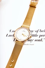 Dámské analogové hodinky Giorgio & Dario se kubickými zirkony zlatý
