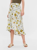 Light blue floral midi skirt Pieces Lillian