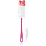 BabyOno Take Care Brush for Bottles and Teats with Mini Brush & Sponge Tip kartáč na čištění Pink 2 ks