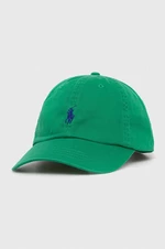 Bavlněná baseballová čepice Polo Ralph Lauren zelená barva, 211912843