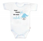 Body krátký rukáv s vtipným textem Baby Nellys, Když nespím já, tak nespí nikdo!, kluk, vel. 56 (1-2m)