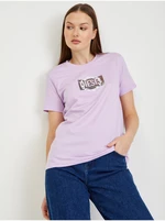 Světle fialové dámské tričko Diesel Sily - Dámské