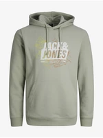 Svetlo zelená pánska mikina s kapucňou Jack & Jones Map