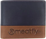 Meatfly Eddie Premium Leather Wallet Navy/Brown Peněženka