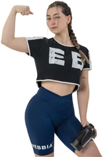 Nebbia Oversized Crop Top Game On Black L Tricouri de fitness