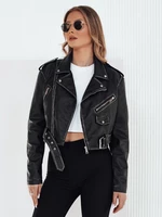 PALIGOR Women's Leather Jacket Black Dstreet