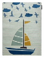 Dětský kusový koberec Petit Sail boat green-140x190