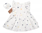Mušelínové šatičky + čelenka 2-dílná sada Srdíčko, Baby Nellys, smetanové, vel. 74 (6-9m) Mušelínové šatičky + čelenka 2-dílná sada Srdíčko, Baby Nellys, smetanové, vel. 74 (6-9m)