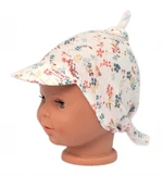 Mušelínový šátek s kšiltem Luční kvítky, Baby Nellys - smetanový, vel. 80-98 (9-36m)