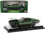 1970 Ford Mustang Mach 1 428 Green Metallic with Light Green Hood Limited Edition to 6550 pieces Worldwide 1/24 Diecast Model Cars by M2 Machines