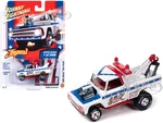 1965 Chevrolet Tow Truck White with Blue Stripes and Graphics "E&amp;K Towing" "Zingers" Series Limited Edition to 2496 pieces Worldwide 1/64 Diecast