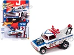 1965 Chevrolet Tow Truck White with Blue Stripes and Graphics "E&amp;K Towing" "Zingers" Series Limited Edition to 2496 pieces Worldwide 1/64 Diecast