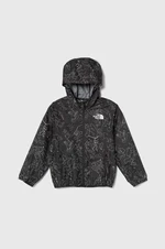 Detská bunda The North Face NEVER STOP HOODED WINDWALL JACKET šedá farba