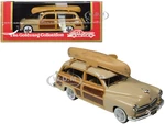 1949 Mercury Woodie Miami Cream with Yellow and Woodgrain Sides and Green Interior with Kayak on Roof Limited Edition to 200 pieces Worldwide 1/43 Mo
