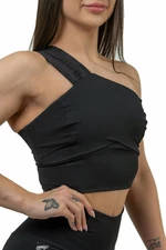 Nebbia High Support Sports Bra INTENSE Asymmetric Black M Fitness Unterwäsche