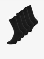 Sada pěti párů černých ponožek Jack & Jones Basic Bamboo - Pánské