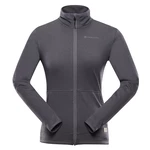Dark grey women's sports sweatshirt with zipper ALPINE PRO Querta