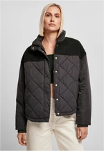 Women's Oversized Diamond Quilt Puffer Jacket Black
