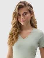 Dámské hladké tričko s organickou bavlnou - zelené