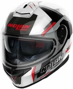 Nolan N80-8 Wanted N-Com Metal White Red/Black/Silver S Casque