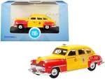 1946-1948 DeSoto Suburban Yellow and Red "San Francisco Taxi" "The Godfather" Movie 1/87 (HO) Scale Diecast Model Car by Oxford Diecast