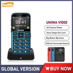 UNIWA V1000 4G Feature Phone 2.31 Inch Big Button Mobile Phone 0.3MP Rear Camera Cellphone Russia Keyboard for Elderly 1700mAh