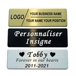70x25mm Custom Engraved Stainless Steel Badge Photo Frame Name Tag Photo Frame Art Tag ID Door Mailbox Name Tag Name Badges