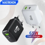 65W GAN USB Type C Charger Mobile Phone Charger QC 3.0 Fast Charging Wall Charger Adapters For iPhone 14 Xiaomi Huawei Samsung