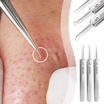 German Ultra-fine No.5 Cell Pimples Blackhead Clip Dots Acne Pore Needle Blackhead Cleaner Tweezers Remover 0.1mm Black Too E1F0
