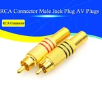 2Pcs Gold Red Black Metal Spring RCA Connector Male Jack Plug AV Plugs For PC Audio Vedio Welding DIY Parts