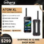 Unihertz Atom XL IP68 Rugged Waterproof Cellphones 6GB 128GB Android 10 Mobile Phone DMR Walkie-Talkie Smartphone 4300mAh NFC