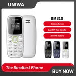 UNIWA BM310 Mini Mobile Phone Dual Sim FM Radio 2G GSM Unlocked Phone MTK6261D 0.66 inch Super Thin GSM Small Phone