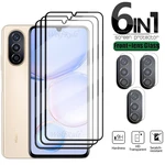 6-in-1 For Huawei Nova Y71 Glass For Huawei Nova Y71 Full Cover Glue 9H Screen Protector For Huawei Nova Y 70 Y70 Y71 Len Glass